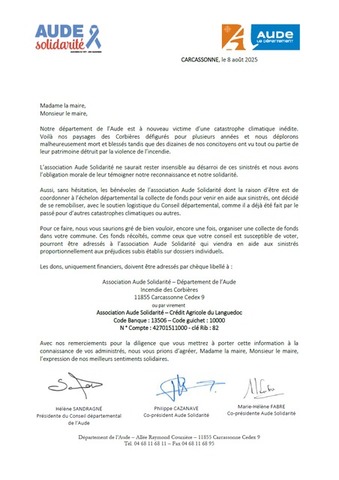 Solidarité avec les sinistrés des Corbières