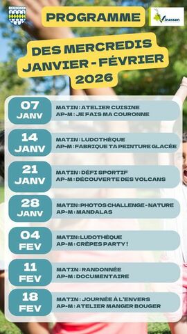 Centre de Loisirs : Programme Janvier - Fevrier 2026