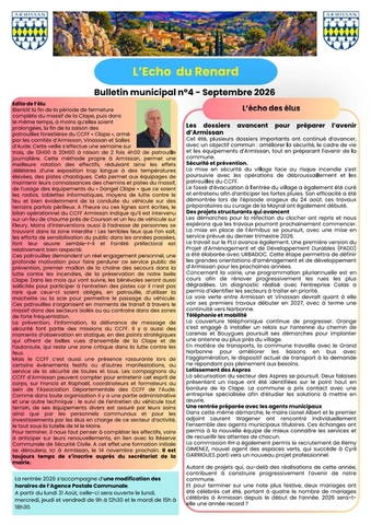 Echo du Renard Septembre 2026