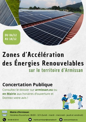 [Concertation Publique] Zones d'Accélération des Energies Renouvelables (ZAER)