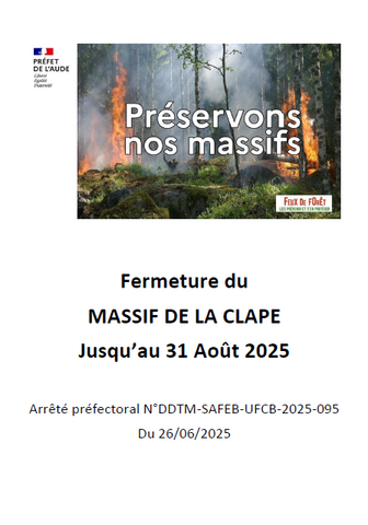 Fermeture Massif de la Clape 
