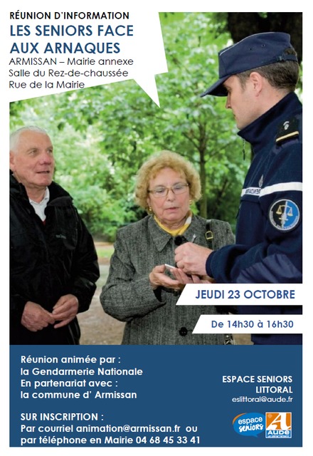 RÉUNION D’INFORMATION : LES SENIORS FACE AUX ARNAQUES