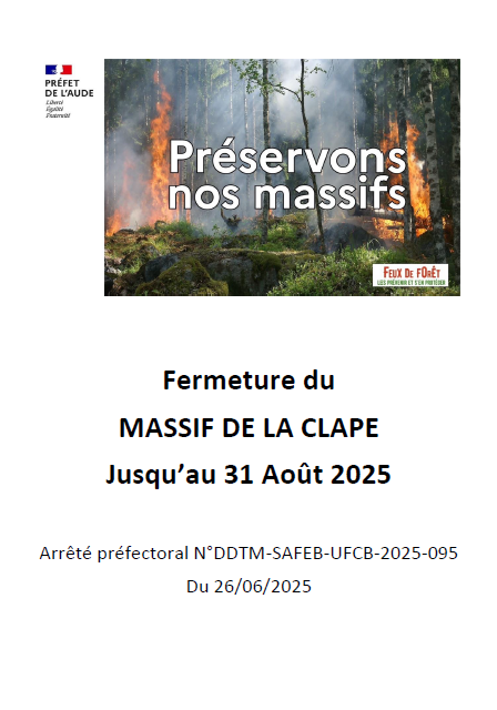Fermeture Massif de la Clape 